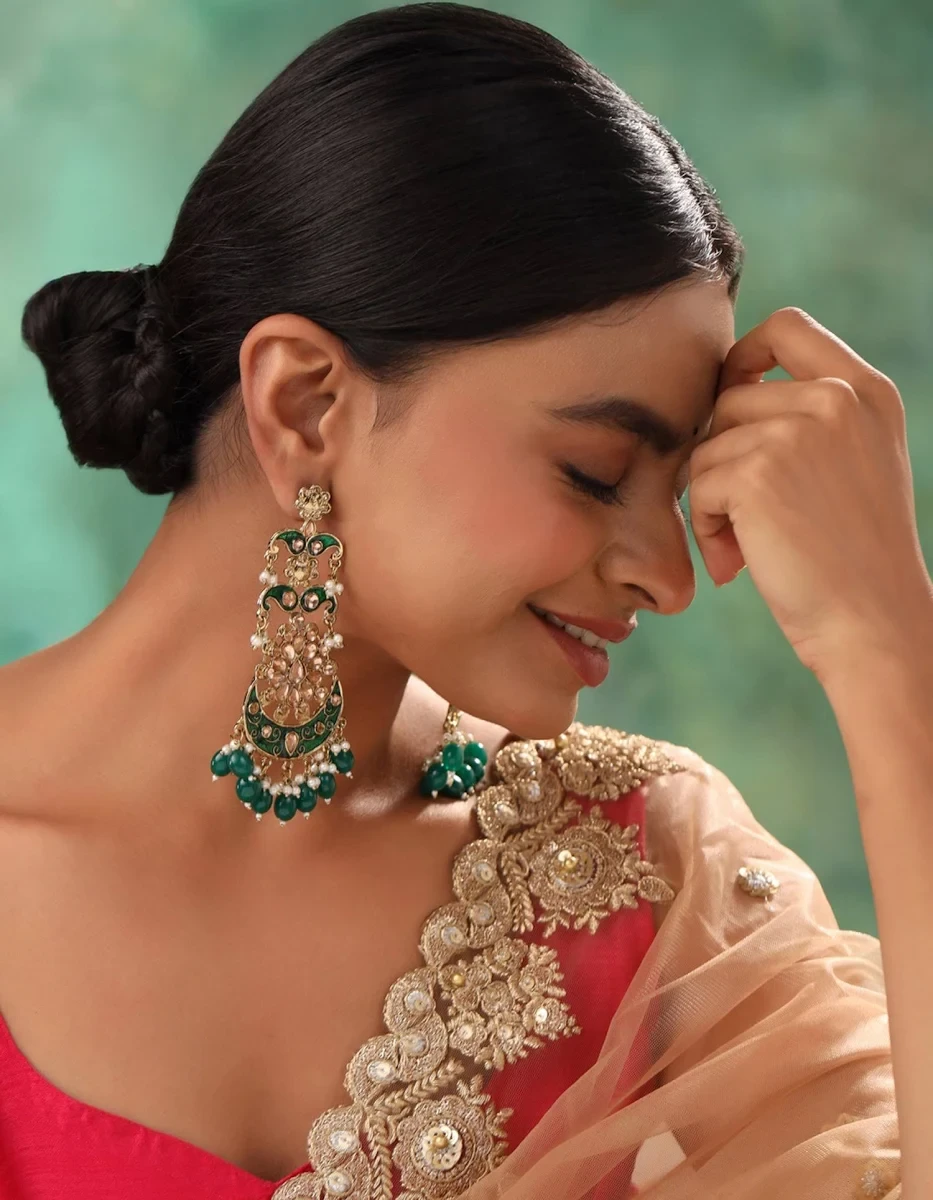 Meenakari Jhumka Earrings